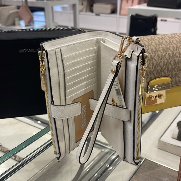 MICHAEL KORS LARGE DOUBLE ZIP WRISTLET WALLET PHONE CASE CLUTCH 
Optic White
NWT - Picture 9 of 16